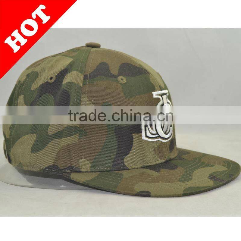 6 panel customize flat brim fitted hats