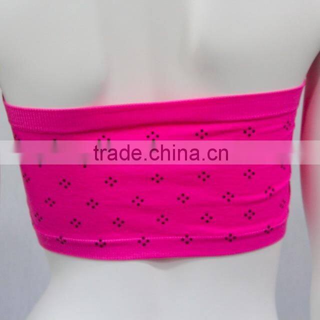 Polka Dots Printed Design Seamless Bandeau Bra