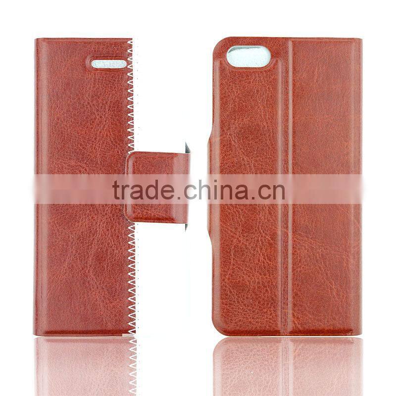 Popular stand leather wallet pouch case for iPhone 5G 5S