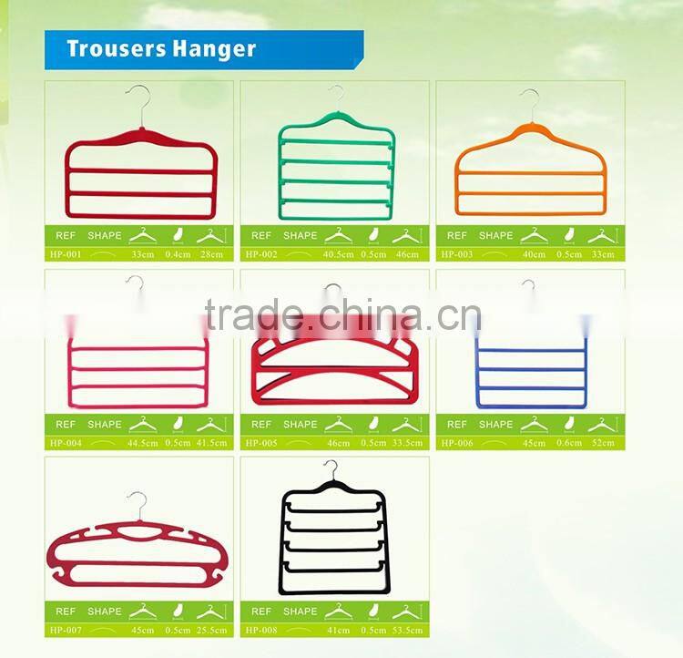 Family Indoors Use Velvet Flocked Trousers Hanger with A Hook