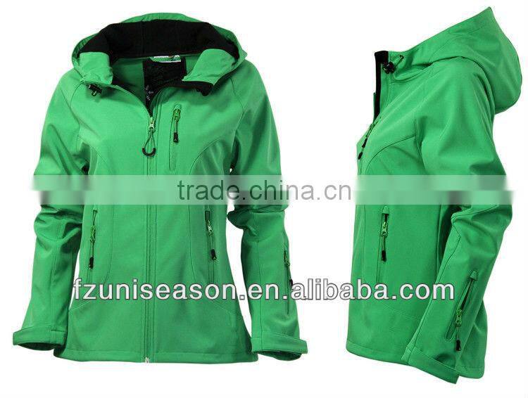 Green Women Softshell Ski Jacket