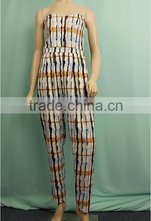 2016 summer Strapless new style sleeveless casual fashion jumpsuit for women DP150732409
