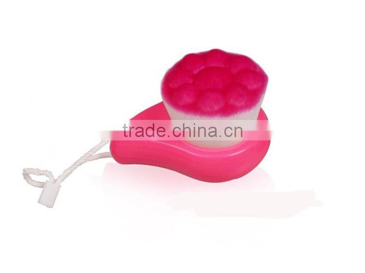 Red Ultra Fine Synthetic Hair Wash Face Brush