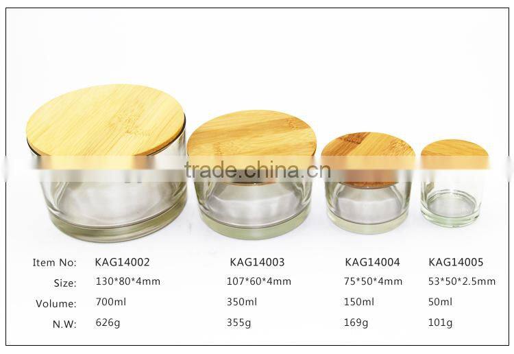 Clear Glass Candle Holder with round shape
