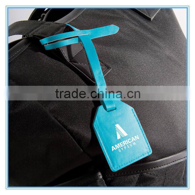 Cheap Price Customized leather Luggage Tag, Airline Luggage Tag with Loop Strap, High quanlity PU leather Luggage Tag