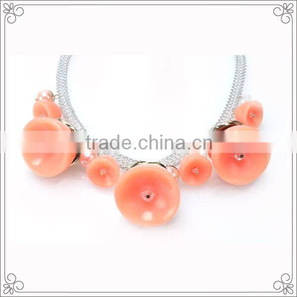 Net Chain Stainless Steel Chain Necklace With Resin Lamp Shade