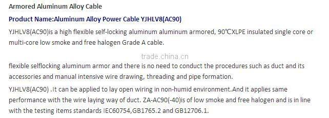 3+2 core,120mm2 cross-linked polyethylene insulation aluminum alloy steel chain armoured aluminum alloy low voltage power cables