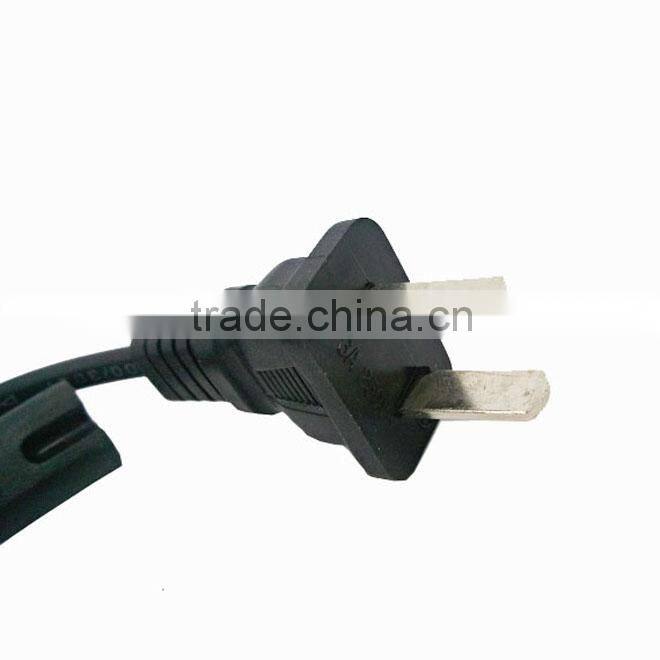 Copper wire conductor Janpan 2 pin ac power cord plug