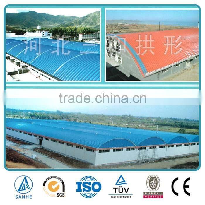 steel arch roof structure hangar,large Span building