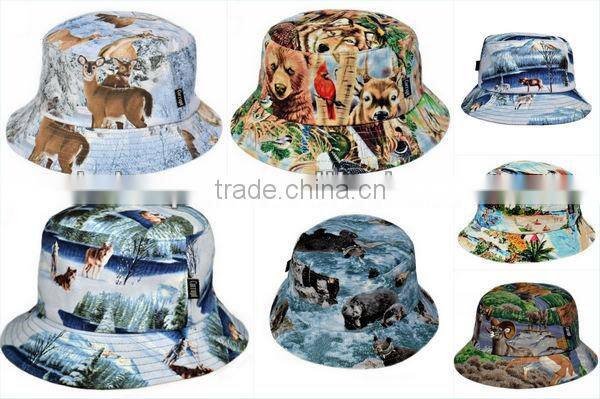Custom floral blank bucket hats mixed color
