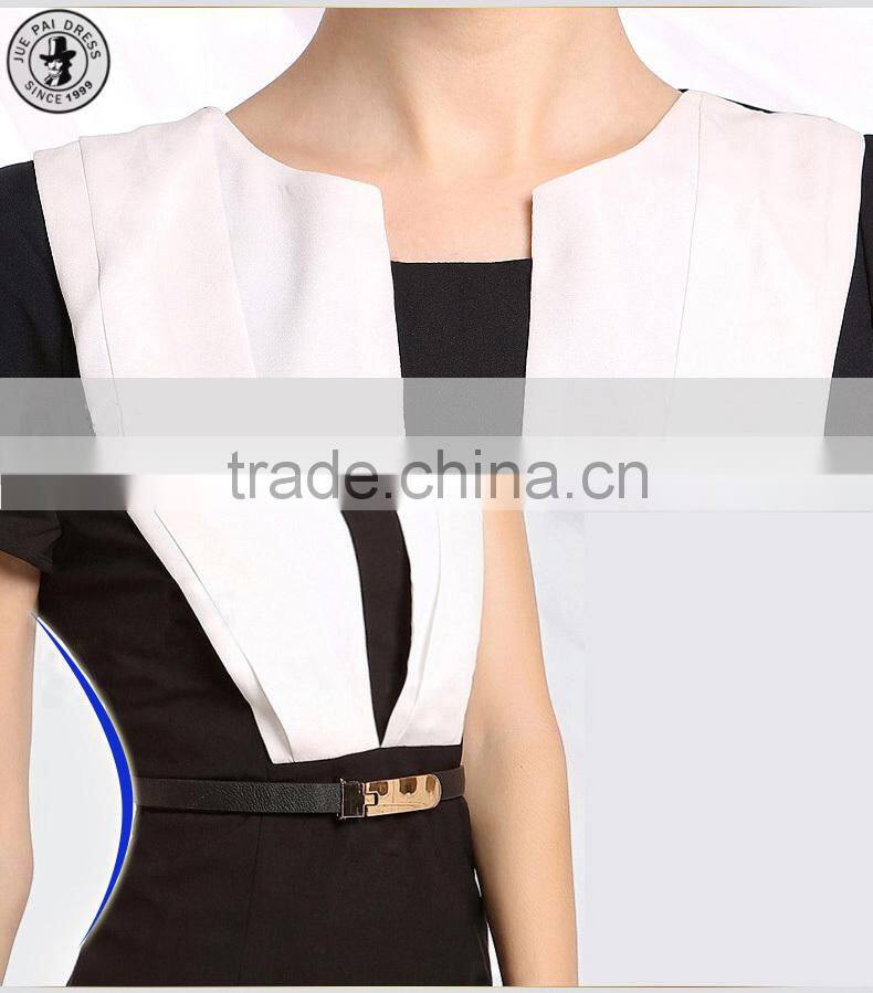 Short Sleeves Elegant Mature Women's Office Uniform