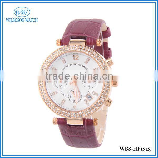 Japan movt large womans bracelet watch