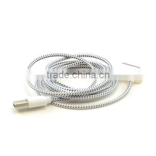 Hot Selling Multi-color Braided Fabric Micro USB Charge Sync Data Cable for iPhone/iPod