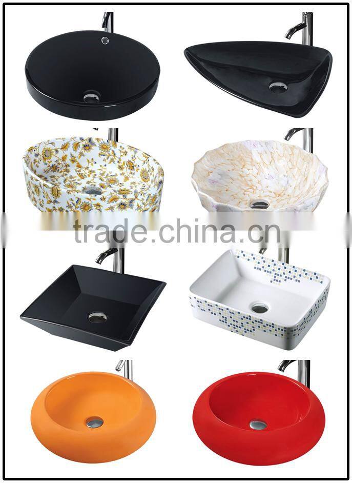 flower shape ceramic white color art basin