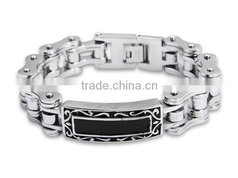 YM063 hot sale 316l Stainless Steel Biker Chain Bracelet Wholesale tiger desige motorcycle chain bracelet