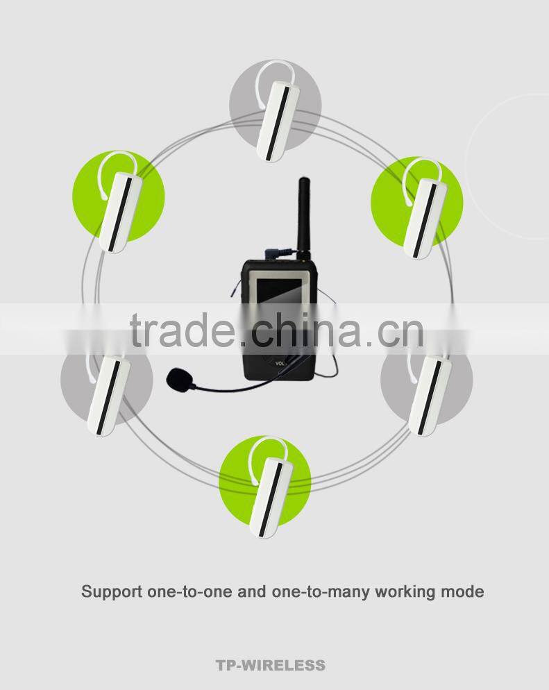 TP-WIRELESS UHF WTG12 Wireless Tour Guide System Mini Earhook Receiver Wireless transmitter system 1 Transmitter 1 receiver