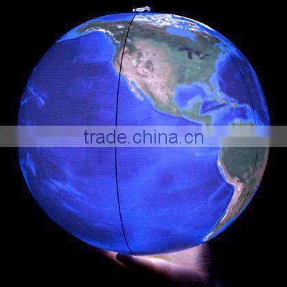 colorful inflatable light-up beach ball in blue red green