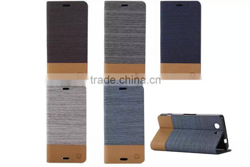 Fabric wallet leather case for Sony Xperia Z3 mini