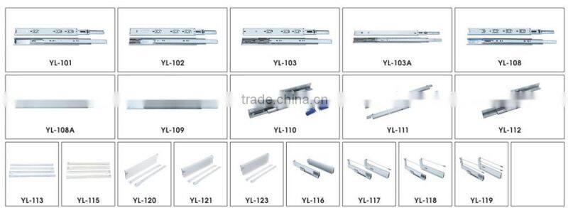 full extension Bottom mounting soft close drawer slide channel