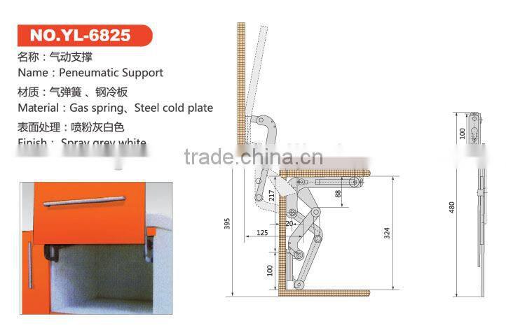 gas struts kitchen cabinet lifting hinges hydraulic cabinet lift mechanism from Guangzhou hardware