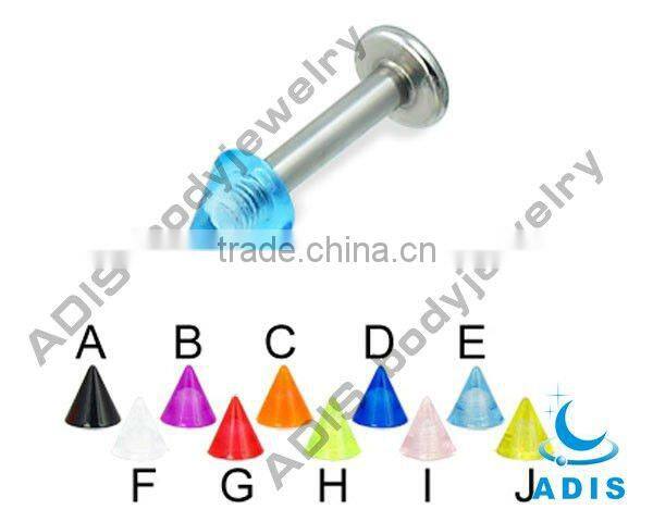 Fashion piercing custom wholesale colorful acrylic lip labret ring