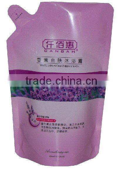 500ml bath foam stand up pouch with spout shape