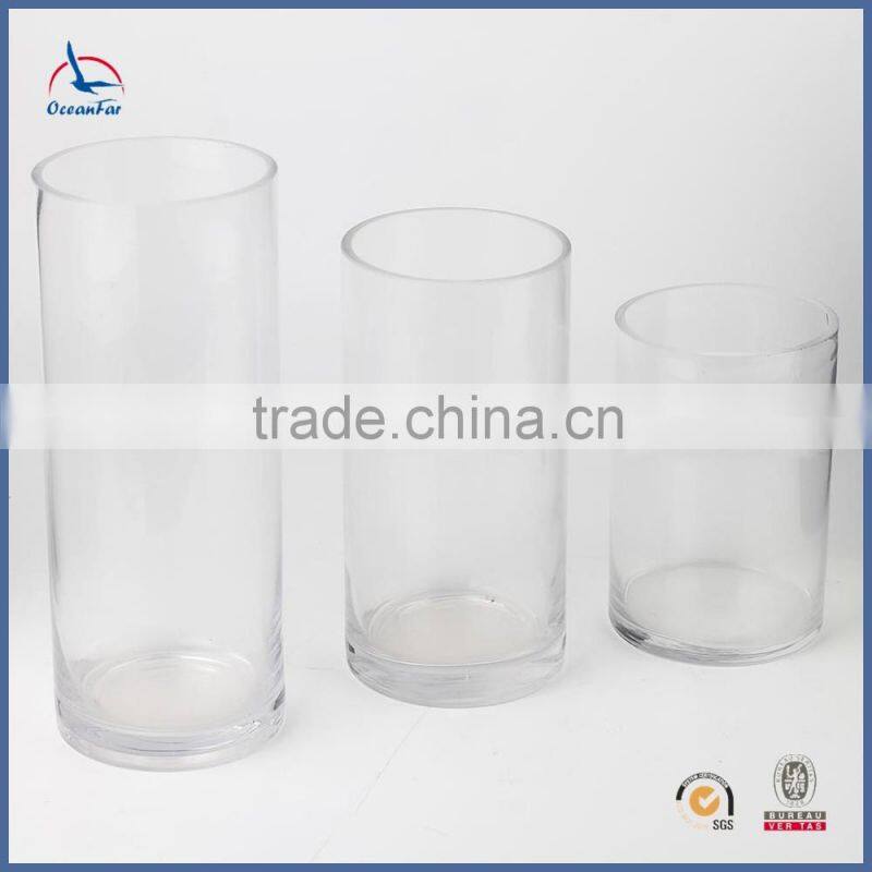 Recycled Home Decoration Clear Glass Cylinder Vases Classic Tall Glass Vases