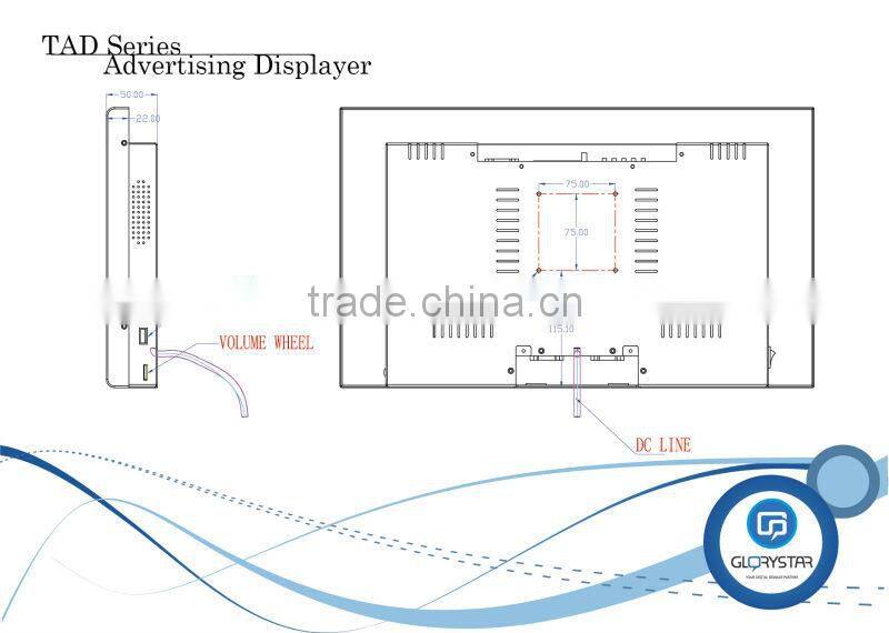 18 inch tft lcd screen,1080P full hd indoor advertising screen,shelf mounted digital advertising signs