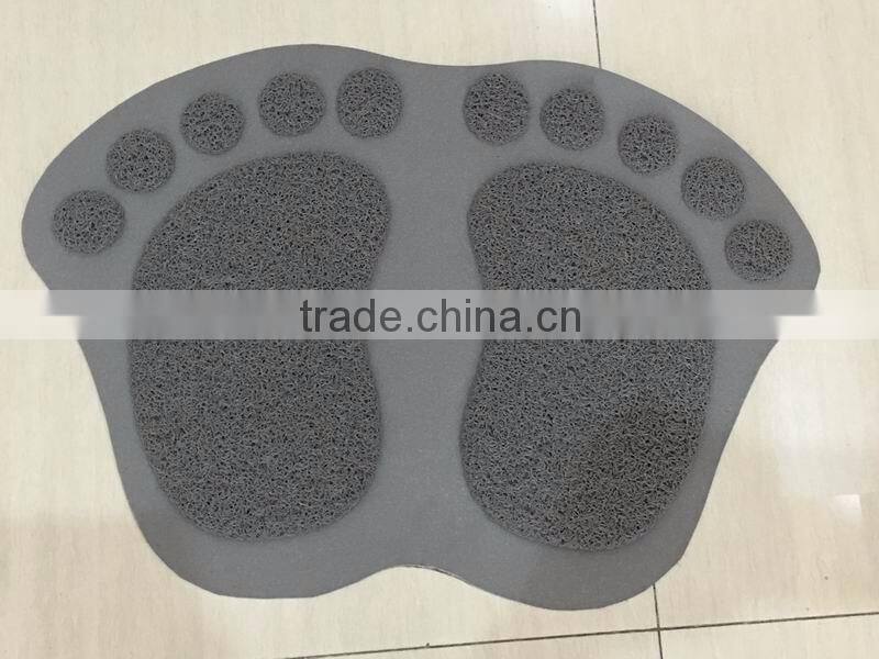 Anti-slip little foot printed pvc coil door mat
