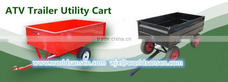 2 wheels tractor dump trailer 1500Lb. Capacity 17cu Utility Dump Trailer for ATV