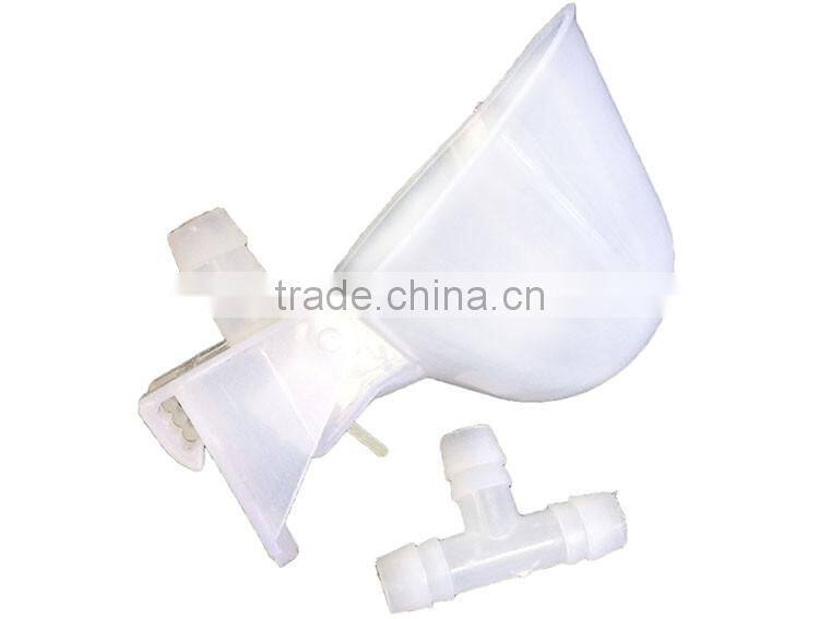 Automatic cage use plastic birds water bowl pigeon waterer with T joint
