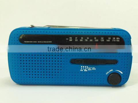 Hot sale Solar Powered AM / FM/SW Radio with Flashlight