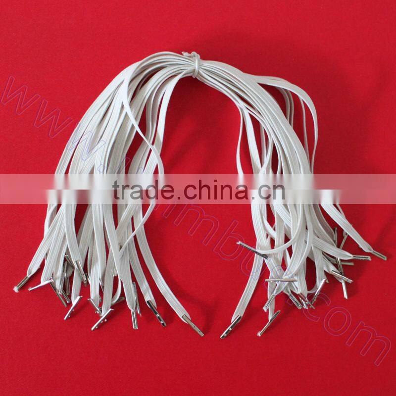 Elastic cord with metal clasp on end