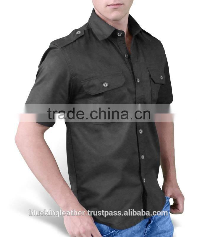 GOTHIC 2015 SHIRT SURPLUS BLACK COTTON MEN'S STEAMPUNK GOTH