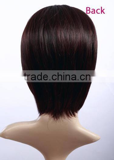 Wet and wavy cheap lace front wig short wig synthetic bang wholesale european kosher wig distributor