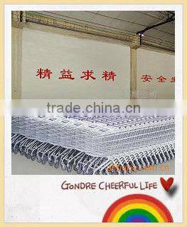 powder coat supermarket shopping trolley cart with 2 baskets HSX-S487