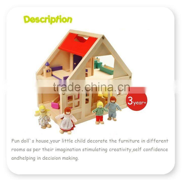 2-Storey Traditional Kids Wooden Doll House