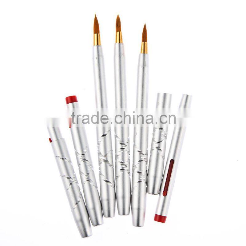 Retractable Lipbrush Mini Flexible Lip Brush Portable Alloy Outer Tube Cover Makeup Tool Travel Home Use