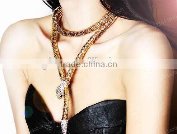 2016 New Design Exaggerated Punk Choker Necklace Gold Korean Snake Choker Necklaces With Cheapest Prices
