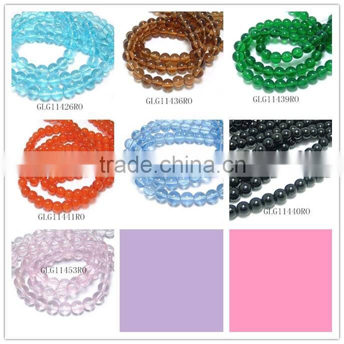 transparent green glass beads 8mm round