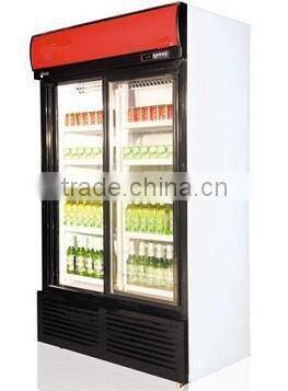 Sliding glass door upright showcase