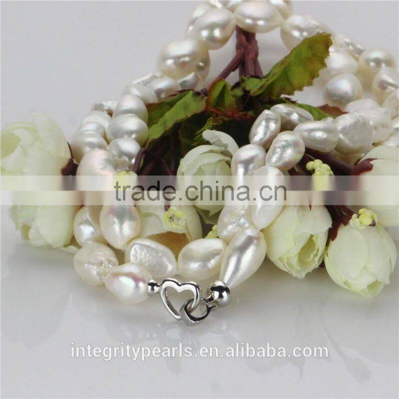 Long pearl necklace 12mm AA baroque 36 inches fresh water pearl necklace