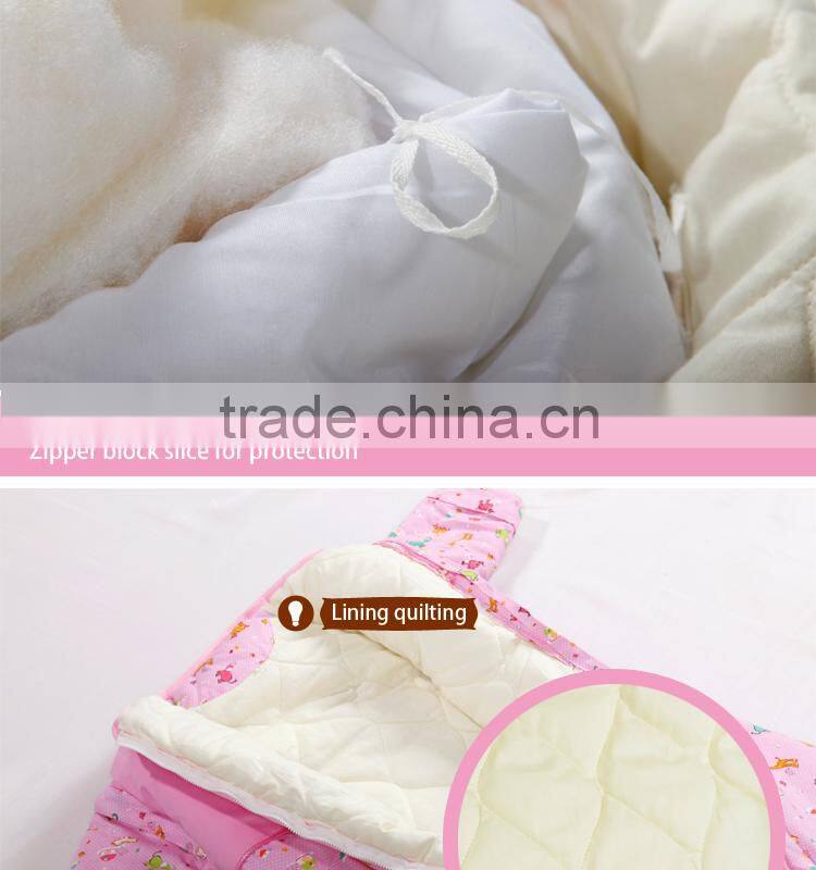 Infant kids anti kicking quilt sleeping bag for four seasons detachable fillings pink style