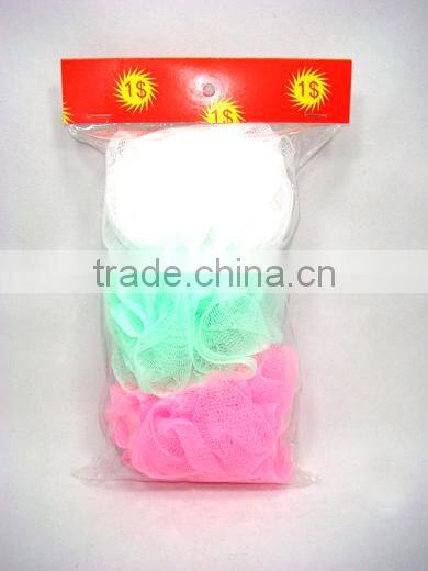 3pcs bath sponges set/3pcs bath net sponge ball set/3pcs mesh bath sponge set
