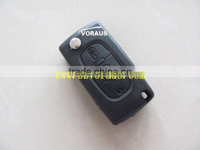 New uncut 3 button remote flip key shell for Citroen (VA2/ without battery clamp, light button)