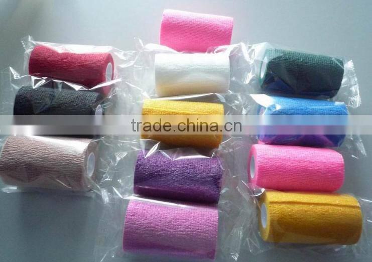 FDA certificated non woven colored self adhesive elastic bandage