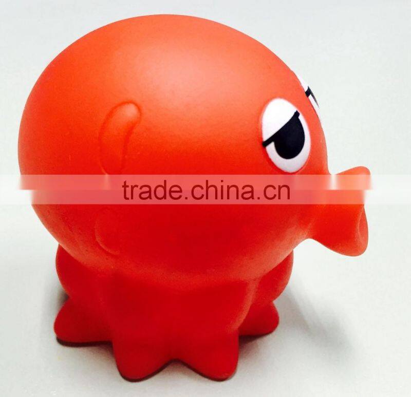 Plastic Octopus Bath Toy, Vinyl Animal Rubber Toy