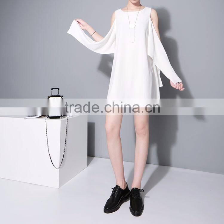 Summer Chiffion Vest Dress Multi-way to Wear Unique Off Shoulder Lace-up Knot Black White