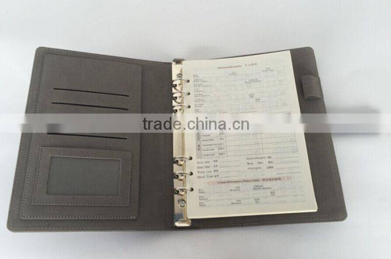 a5 whosesale leather usb notebook for muntajat