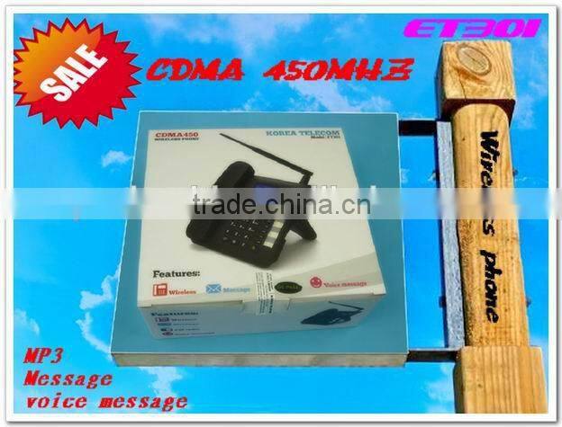 wireless phone cdma 450mhz mp3 voice message FM radio cdma fixed phone ET301-01